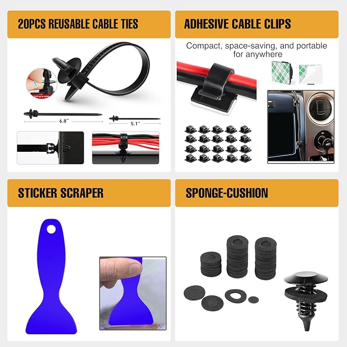 GOOACC 238Pcs Trim Removal Tool, Auto Push Pin Bumper Retainer Clip Set Fastener Terminal Remover Tool Adhesive Cable Clips Pry Kit Car Panel Radio Removal Auto Clip Pliers