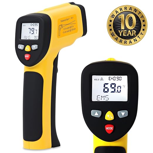 Temperature Gun (NOT for Body Temp) - Accurate High Temperature Dual Laser Infrared Thermometer -58°F to 1922°F - Digital Surface IR Thermometer eT1050D