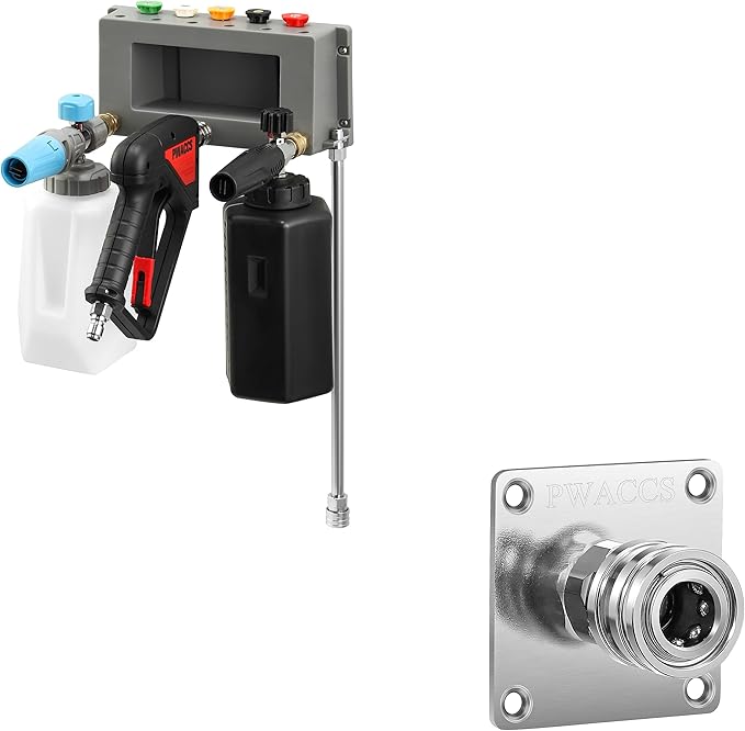 PWACCS Pressure Washer Gun Holder, Foam Cannon Holder, Pressure Washer Nozzle Tip and Wand Holder, 1/4" Quick Connect Automatic Foam Cannon Mount, Pressure Washer Accessories Storage Rack, 1 Pack