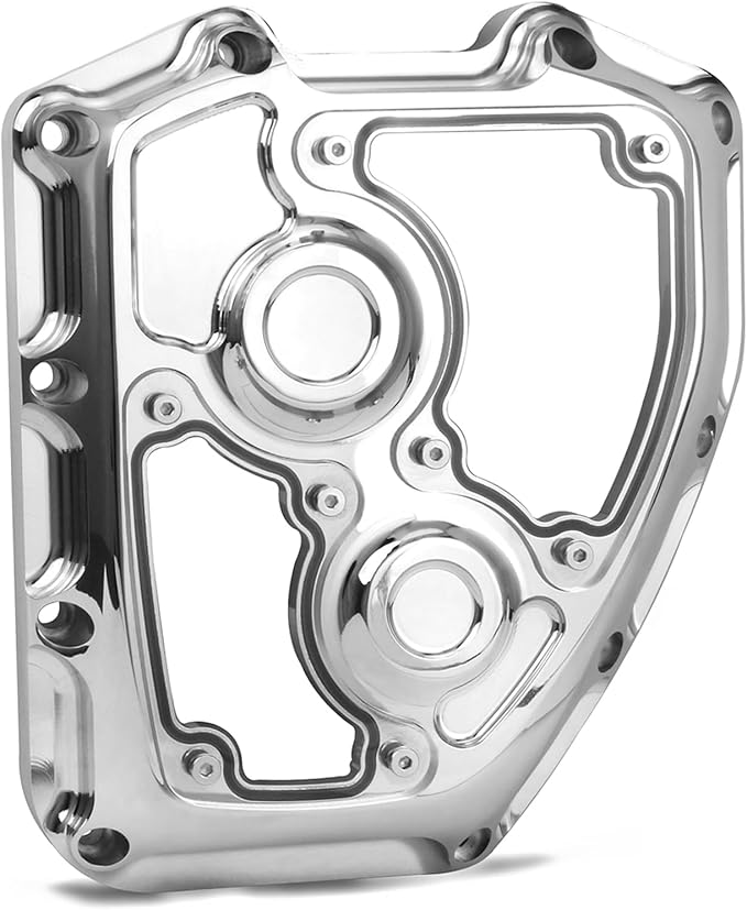See Through Chrome Clarity Cam Cover for Harley-Davidson Twin Cam Engines Touring Street Glide Road King 2006-2016 Softail Fat Boy 2001-2017 Dyna Motorcycle CNC Machining cam Cover (All Chromed)