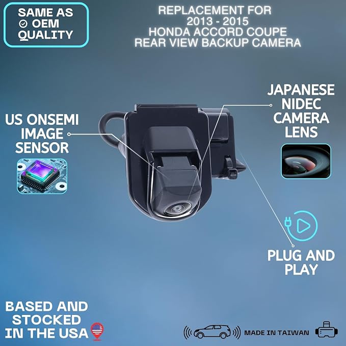 Backup Camera Replaces for 2013 2014 2015 Honda Accord Coupe OE Part # 39530T3LA01 39530-T3L-A01