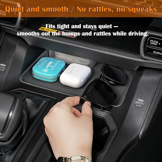 2026 RAV 4 Center Console Organizer Tray Compatible with Toyota 2026 RAV 4 XSE GR Sport Hybrid Limited XLE Woodland 2026 RAV 4 Interior Accessories, High-Grade Silicone Material