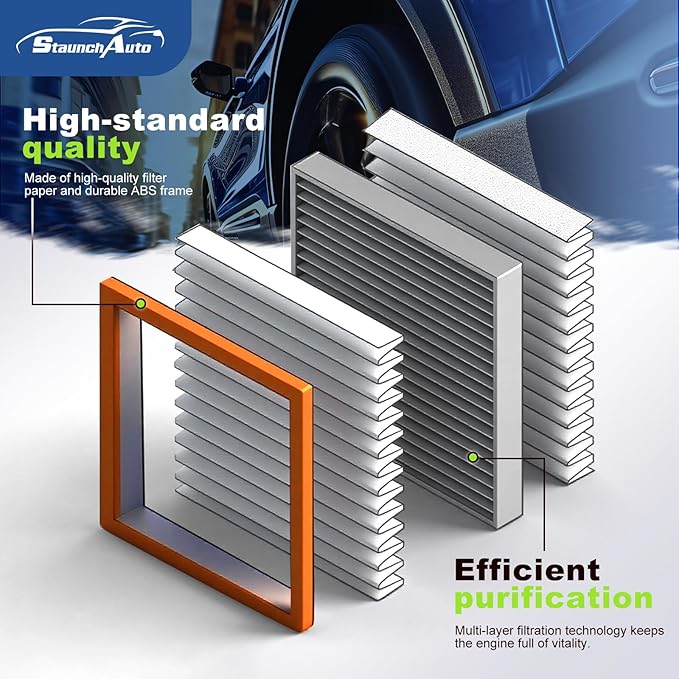 Engine and Cabin Air Filter Set for 2019-2020 Cherokee L4 2.4L, 2019-2020 Cherokee V6 3.2L(Not Fit Grand Cherokee) - Activated Carbon - Replacement Accessories #CF12307 68245310AA