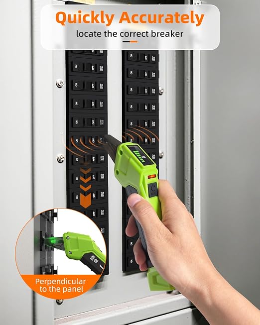 Tadeto Circuit Breaker Finder Tool with Outlet Tester, Quickly GFCI, Voltage, Electric Tester with Dual LCD Display, Light Socket and 3-2 Prong Grounding Adapter, Alligator Clip Adapter (Green)