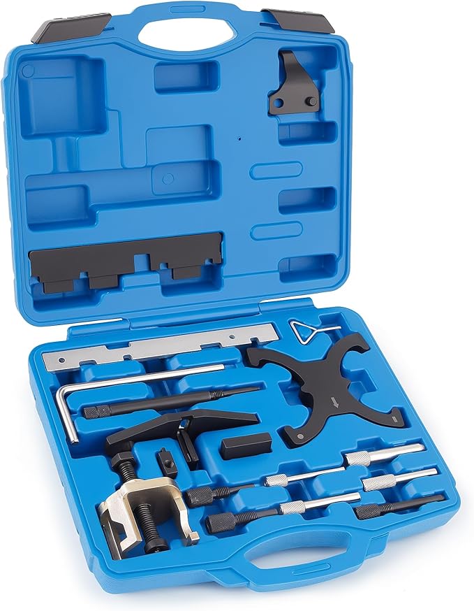 18PCS Engine Camshaft Timing Tool Kit, Compatible with Ford Fiesta Focus Volvo 1.25 1.4 1.6 1.8 2.0 Di/TDCi/TDDi ECOBOOST 1.6 Ti-VCT 1.5/1.6 VVT 2.3L 2.5L 303-1097 303-1552 303-1550