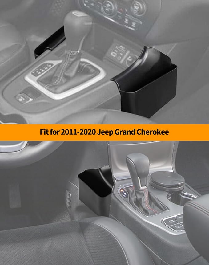 Hoolcar Center Console Gear Shift Storage Box Tray Organizer Accessories Fit for 2011-2020 Jeep Grand Cherokee Interior Accessories,Black