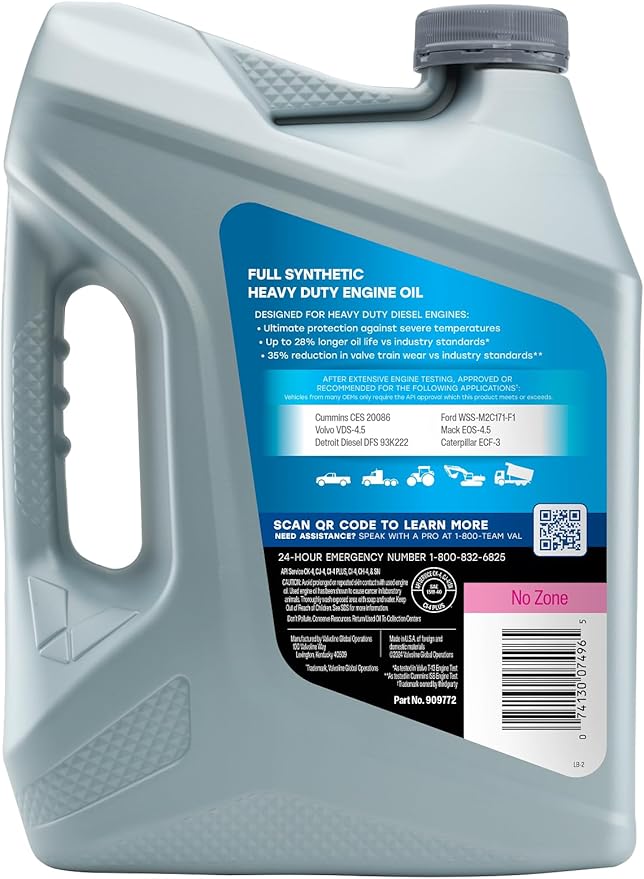 Valvoline Heavy Duty Full Synthetic 15W-40 Diesel Engine Oil 1 GA, Case of 3