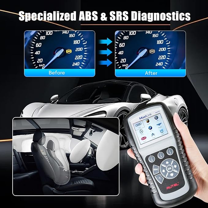 Autel MaxiLink ML619 OBD II Scanner - Same as AL619, ABS & SRS Diagnostic Tool for 1996+ Vehicles, Up of AL519 ML519, Code Reader with Live Data & Troubleshooting Tips