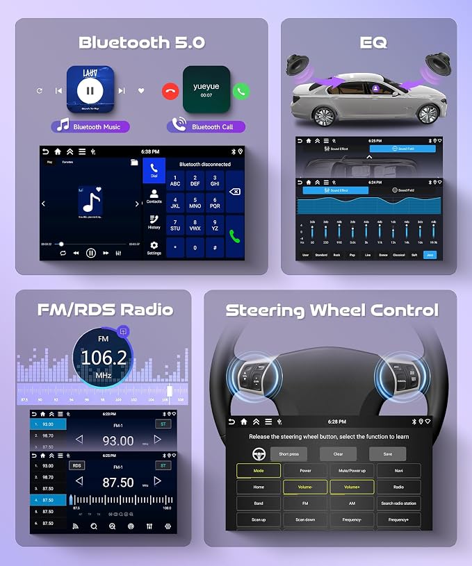 4G+128G Android 15 Car Radio for Toyota Camry 2000-2006, Rimoody Car Stereo Wireless Carplay Andorid auto Mirror Link 9'' INCELL Touchscreen GPS WiFi Bluetooth 5.0 FM/RDS EQ-32 SWC Backup Camera