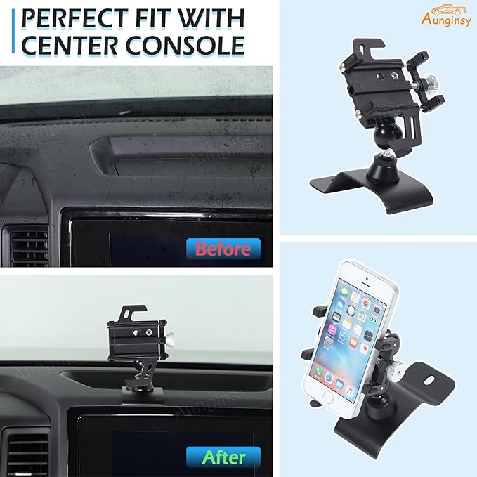 Aunginsy Car Phone Mount Compatible with Nissan Frontier 2022-2024 Center Console Phone Holder Dash Panel Mobile Phone Bracket Universal Cell Phone Navigation Stand Fit All Smart Phones Accessories