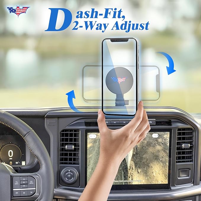 2025 F150 Ra Port Magnetic Phone Mount Compatible with 2024 2025 2026 Ford F150 Truck Accessories Metal Cell Phone Holder Dash Platform Mount