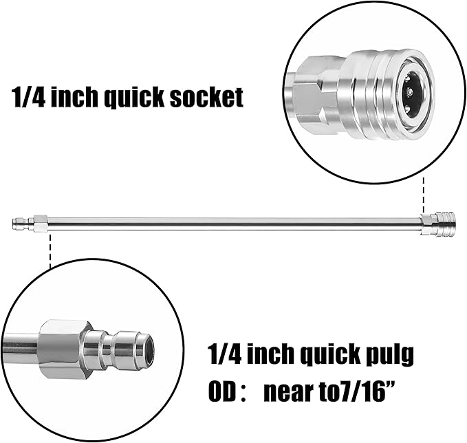 M MINGLE Pressure Washer Extension Wand, Power Washer Lance, 17 inch, 1/4 inch Quick Connect