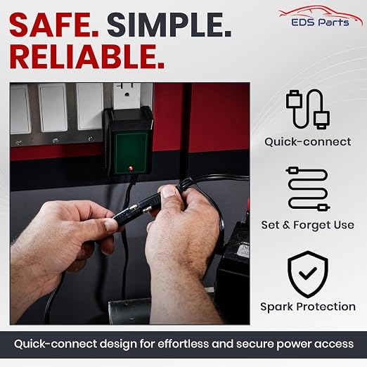 EDS 08100696 27 inch 16 AWG w 10 Amp Fuse & 2 Pin SAE Quick Disconnect Battery Charge Ring Terminal Cable Harness for Cars Trucks Motorcycle ATV RV Boats and More - trickle Charge (25 Pack)