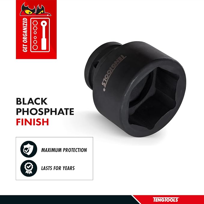 Teng Tools 32MM 1 Inch Drive 6 Point Metric Shallow Chrome Molybdenum Impact Socket | Mechanic Tool | Hand Tool - 910532