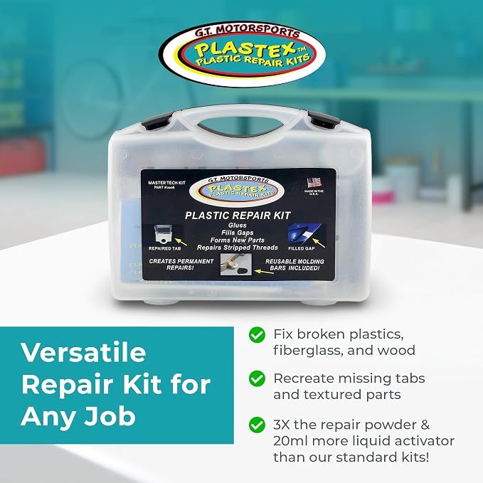Plastex Plastic and Fiberglass Repair - Easily fix, Recreate Broken Plastic, Fiberglass Wood & More! Plastex Master Tech Kit