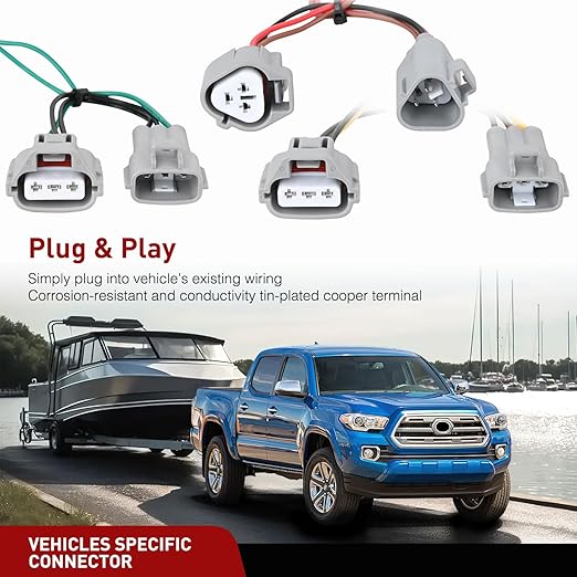 Nilight 4 Pin Trailer Wiring Harness Kit 56349 Vehicle Standard 4 Way Connector Custom for Toyota Tacoma 2016 2017 2018 2019 2020 2021 2022 2023 Simple Fit Tow Hitch Accessories