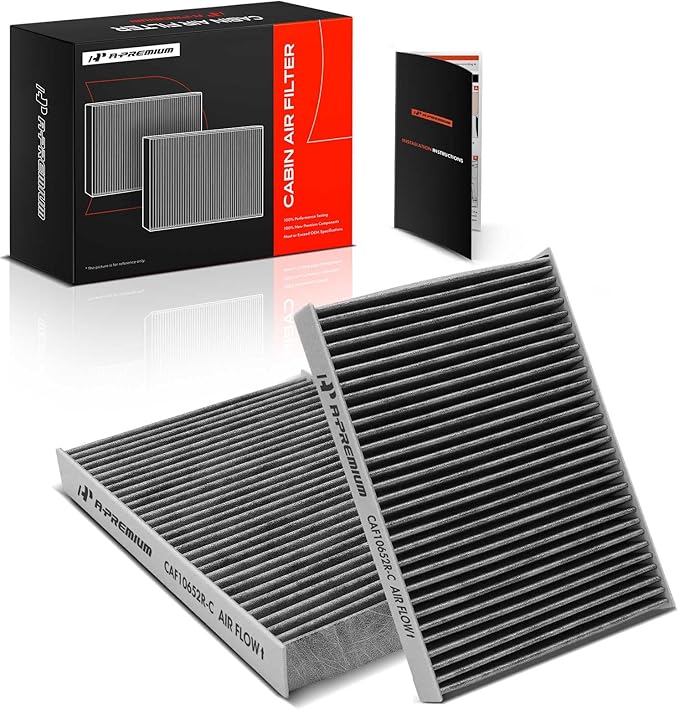 A-Premium 2-PC Cabin Air Filter with Activated Carbon Compatible with Toyota Tacoma 2024-2025, Tundra 2022-2025, Sequoia 2023-2025 & Lexus GX550 2024-2025, LS500 2018-2024, LS500h, LX600, TX550h+