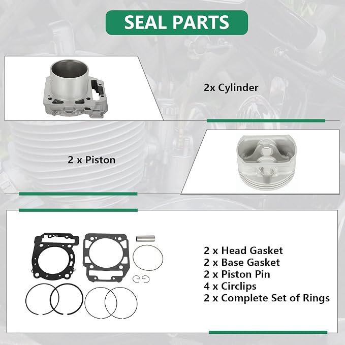 SCITOO 91mm 800cc Cylinder Piston Gasket Top End Rebuild Kit fit for Bombardier for Outlander 400 2003 2004 2005 2006, for Bombardier for Outlander 650 2006, 420929650 420845109 420845107 420845106
