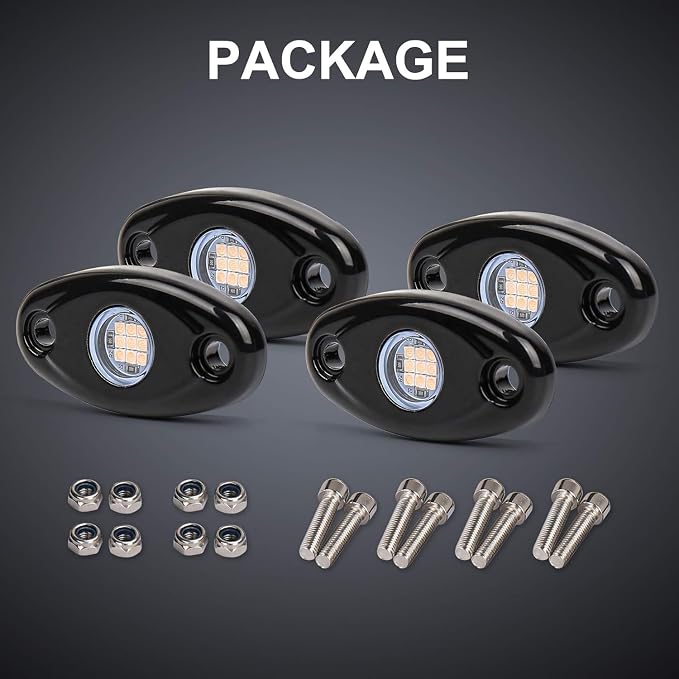 Rock Lights Pink with Light Purple 12 Pods Pure Pink LED Rock Lights IP68 Waterproof 47inch Extension Wires for Trucks UTV ATV SUV Boat Pickup Car Fender Exterior Lighting Kit
