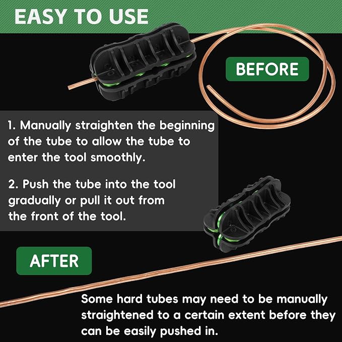Handheld Tubing Straightener, 3/16 Inch O.D. Tube Straightening Tool for Brake Line Fuel Line Copper/Aluminum/Steel Coils