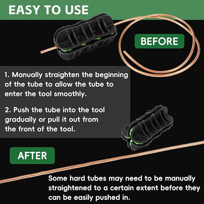 Handheld Tubing Straightener, 1/4 Inch O.D. Manual Tube Straightening Tool for Brake Line Fuel Line Copper/Aluminum/Steel Coils(1/4 Inch)