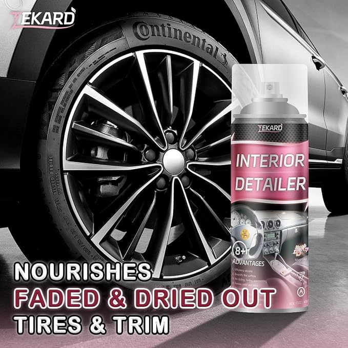 Car Interior Cleaner, Leather Cleaner, 15 oz. Large-Capacity Interior Detailer in Iron Can, Wheel Cleaner, Suitable for Cleaning Rubber, Plastic, and Leather Surfaces Inside Vehicles (1 Bottle)