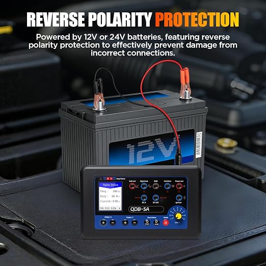 QDB-5A Ignition Coil Tester Tool Kit, Adjustable PWM Signal Generator | with Carrying Case, 7 Working Modes, 7 Languages, 2.4-Inch Color Display, for Valves/Fuel Injectors/Ignition Coils/Motors