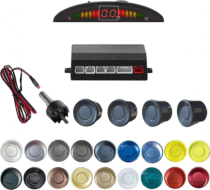 Parking Sensor Kit Backup Sensor Kit Reverse Sensor for Car 18 Color Options for Probes Adjustable Alarm Volume Professional Sensore de Reversa para Carro Safe Driving Assistant（Livid Grey）