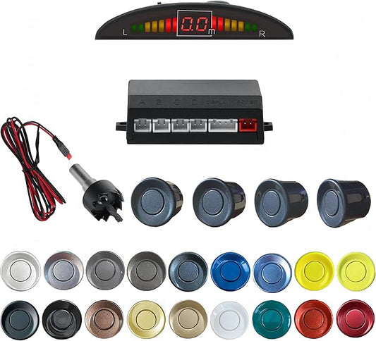 Parking Sensor Kit Backup Sensor Kit Reverse Sensor for Car 18 Color Options for Probes Adjustable Alarm Volume Professional Sensore de Reversa para Carro Safe Driving Assistant（Livid Grey）