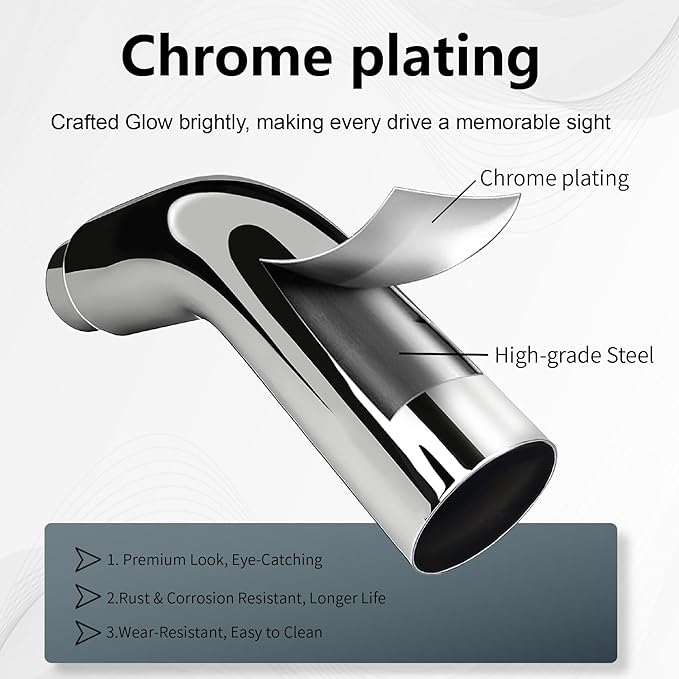 Universal 4" to 7" Exhaust Elbow Pipe with Steel Clamp - Silver Chrome or Black Painted for Car, Truck & Diesel