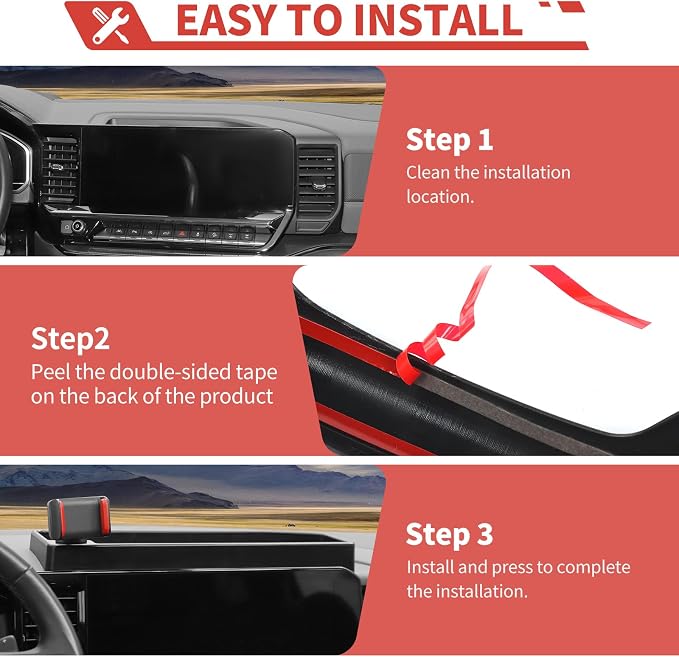 Fit for Chevrolet Silverado 2022+ Multi-Mount Phone Holder Dash Tray Center Console Dashboard Phone Mount with Organizer Interior Accessories