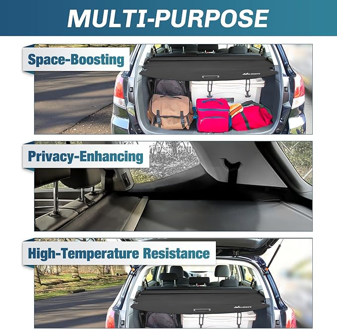 Nilight Cargo Cover Fit for Subaru Outback 2010 2011 2012 2013 2014, Retractable Privacy Security Shield Shade Rear Trunk Cover, with Trunk Storage Net