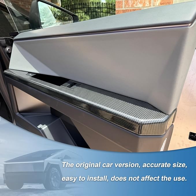 Carbon Fiber Window Lift Switch Panel Cover Compatible with Tesla Cybertruck 2024-2026