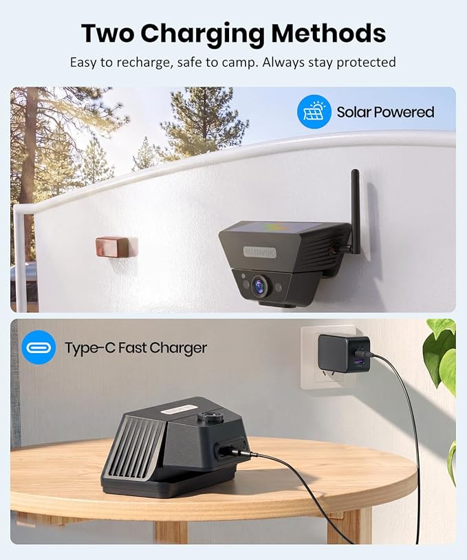 AUTO-VOX 2 Solar Magnetic Wireless Backup Camera Kit: Watch Rear and Side Views, Spot Cars and Pedestrians, 2 Min Easy Mount, 7.2 inch Split Screen, Back Up Camera for Truck RV Trailer Camper