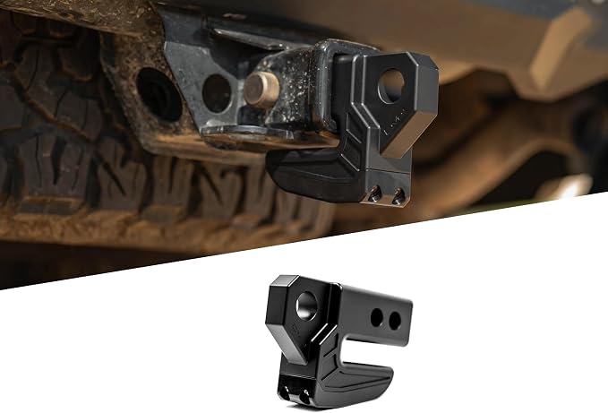 DV8 Offroad Xtract Hitch Skid Plate | Hitch Mounted Rear Skid Plate | 1" Thick Mount for 3/4" D-Ring | Designed to Mount to 2" Receiver with a 5/8" Pin | 13,000 lb Working Load Limit (Black)