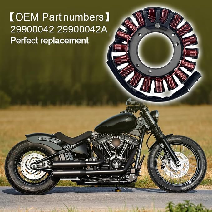 Stator Replacement for Harley Davidson 2017-2022 Road King/Road Glide/Street Glide,2018-2022 Softail,2017-2022 Tri Glide Ultra/Freewheeler,2019-2022 Electra Glide,Compatible with OEM 29900042