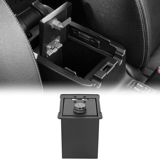 Hooke Road Crosstrek Center Console Safe Lockbox Insert Armrest Storage for 2013-2017 Subaru XV Crosstrek, Heavy Duty Black Steel Password Lock Box Vault