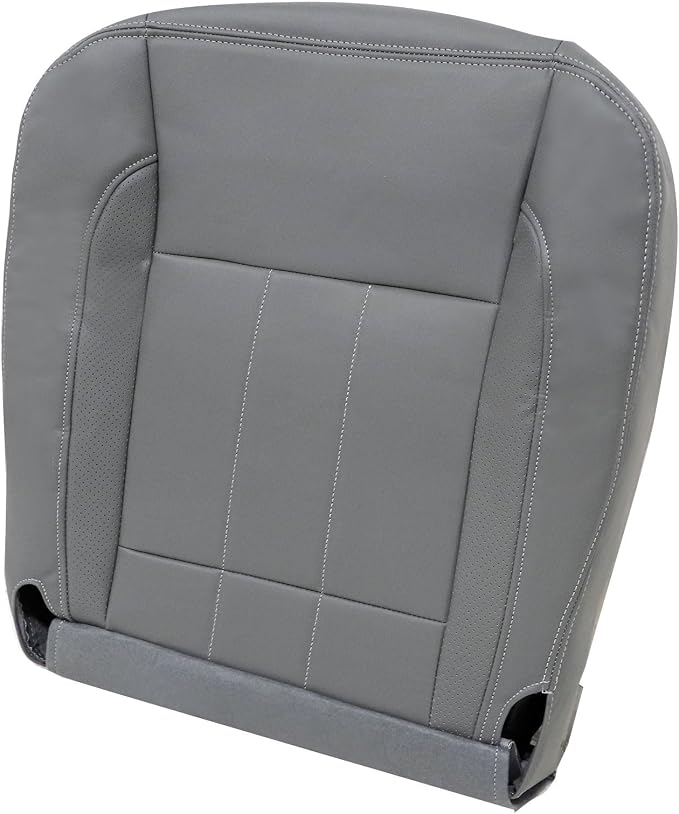 SecosAutoparts 4pcs Front Driver & Passenger Side Replacement Leather Bottom & Top Seat Cover Gray Compatible with Dodge Ram 1500 2500 3500 Laramie 2006 2007 2008 2009