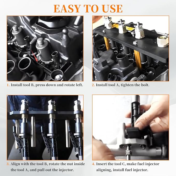 Fuel Injector Removal Install Tool Kit 2358417 2358022 Replacement, Compatible with BMW B36 B38 B48 B58 Engines, Injector Tool