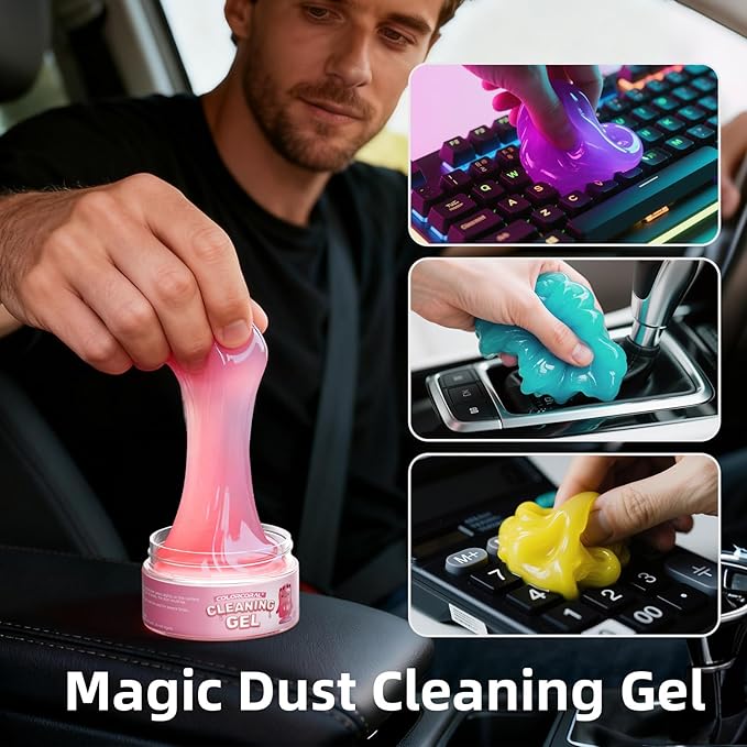 ColorCoral Car Cleaning Gel Reusable 5Pack - Dust Cleaning Putty Keyboard Slime for Car Interior Air Vent Cleaner Gel,560g