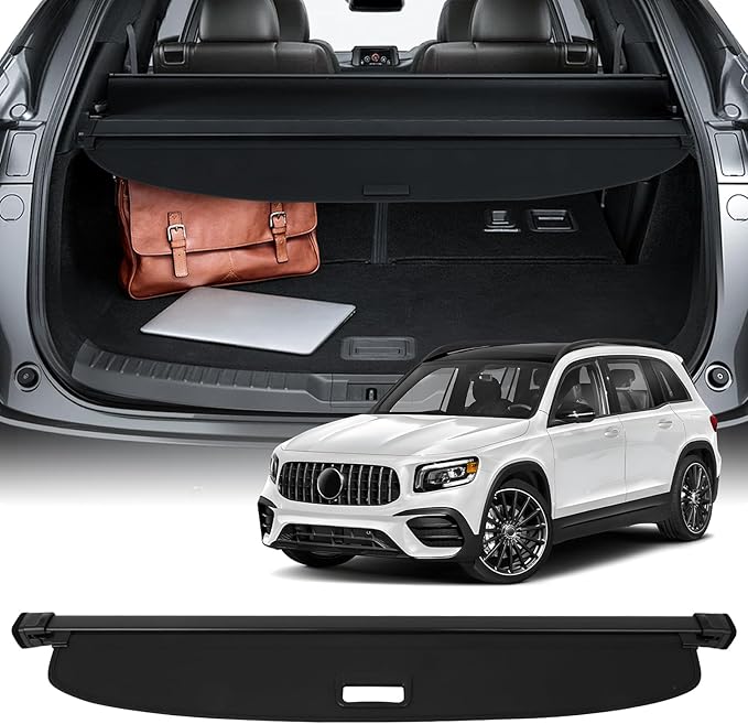 SCITOO Cargo Cover 2020-2024 Fit for Mercedes-Benz GLB 1.3L Upgraded Retractable Rear Trunk Cover with Aluminum PVC&Plastic