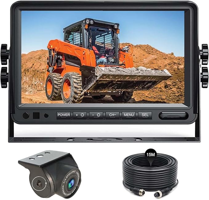 7" 1080P AHD Wired Reverse Rear View Backup Camera System,IP69K Waterproof Night Vision, Vibration-Proof 20G for Tractor/Truck/Excavator/Caravan/Skid Steer/Heavy Equipment