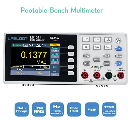 LB1041 Bench Digital Multimeter 55000 Counts DC/AC Voltmeter Ammeter HZ Temp Diode Continuity Tester Desktop Multimeters
