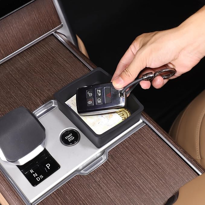 Gear Shift Storage Box Compatible with Land Rover Range Rover Vogue L460 2024 2025 2026 Center Console Gear Shift Panel Silicone Storage Box Organizer Tray 1PCS
