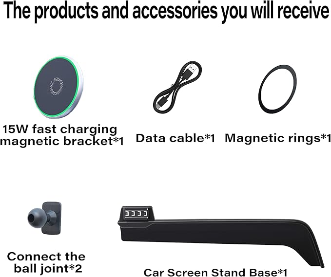 Car Phone Holder for Chevrolet Equinox 2025 Accessories Apply to 11.3 Inch Touch Screen15W Fast Wireless Charger Screen Fixed Clip Cell Phone Mount Hands-Free 360 Degree Rotation