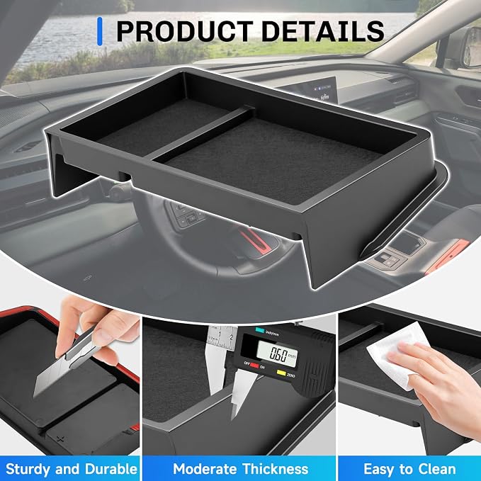 SXCY for 2026 Toyota RAV4 Dashboard Organizer Tray [Only for LE/XLE Premium/Woodland/SE 10.5-in] for 2026 Toyota RAV4 Accessories Screen Back Console Tray 2026 RAV4 Behind Dash Console Organizer