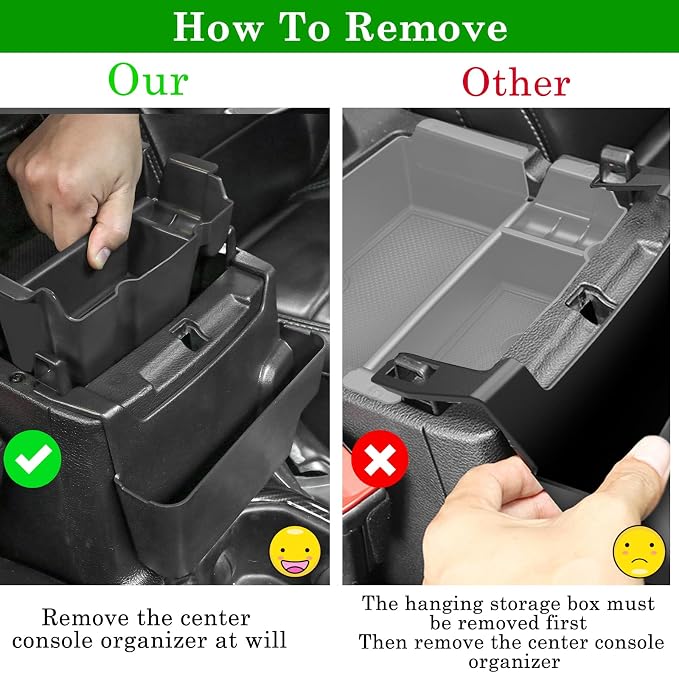 Center Console Organizer Bundle with Sun Visor Repair Kit Fitment for 2018-2022 2023 Jeep Wrangler JL JLU and Gladiator JT Accessories Gear Shift Side Tray Organizer,Hanging Armrest Storage Box