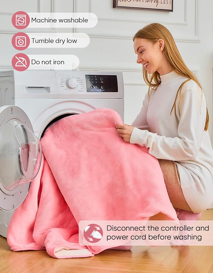Heated Car Blanket 12/24 Volt Electric Blanket for car, Portable Heated Blanket for Car, Truck, SUV, RV & Camping, Machine Washable, with Temperature Controller 60" x 43"