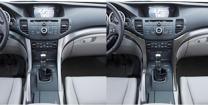 Black Soft Carbon Fiber car Interior Center Console 2/Piece Decorative Stickers on Both Sides Suitable for Acura TSX 09-14 Carbon Fiber car Interior