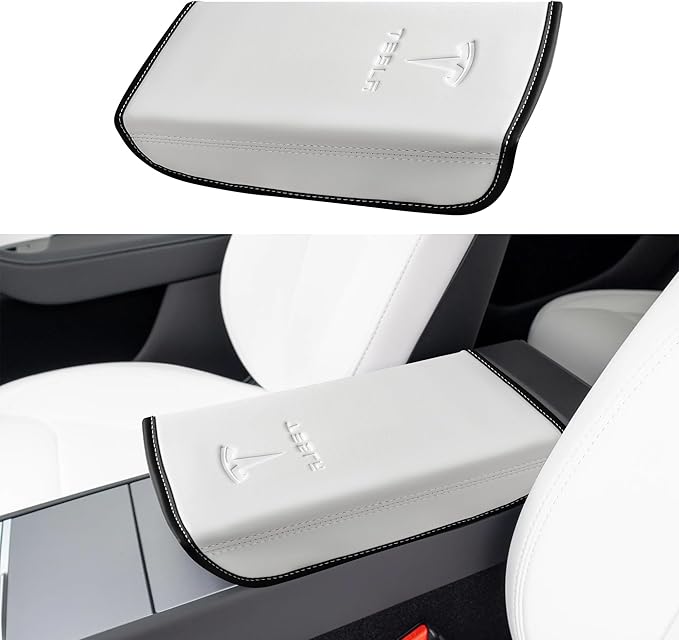Center Console Armrest Cover Designed for Tesla Model 3 Highland 2024-2027/Model Y Juniper 2025-2027 Refresh,Center Console Accessories for Model 3/Y Interior Accessories 2026 White